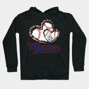 Mama and Baseball, Heart Lover, Baseball player Hoodie